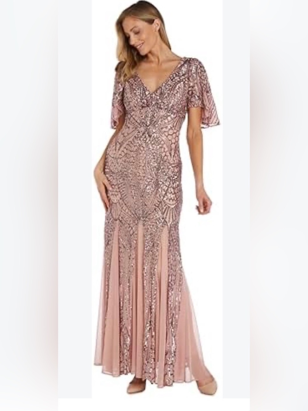 NWT R & M Richardโs 14 W blush evening gown